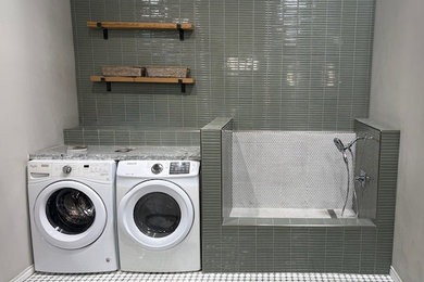 Example of a trendy laundry room design in Dallas