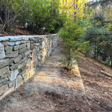 Dry Stack Field Stone Retaining Walls in Sligo Creek Park, Silver Spring MD