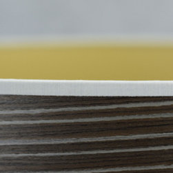 Open Grain Grey Drum Pendant - Pendant Lighting
