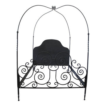 Custom Black Iron Queen Size Canopy Bed