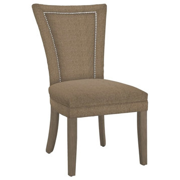 Modern Hekman Woodmark Jeanette Dining Chair With Nickel Nailhead Trim