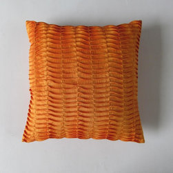 orange Pleated textured pillows - Products