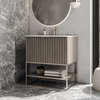 Terra 30" Bathroom Vanity, Greywash-Brushed Nickel With White Granite, 30"