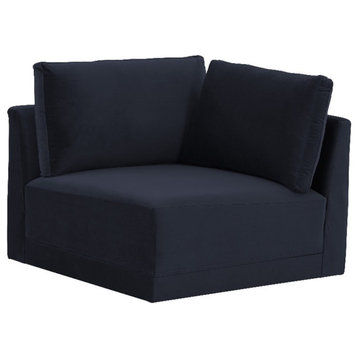 TOV Furniture Willow Navy Upholstered Corner Chair