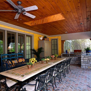 Covered Porch with Built In Grill