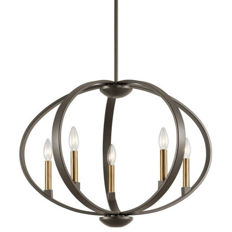 Chandelier Pendant 5-Light, Classic Pewter