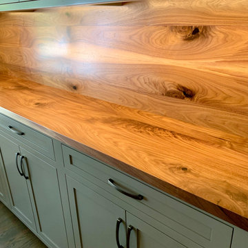62 Screws Grey Blass Cabinet w/ Black Walnut & Custom LED Lighting
