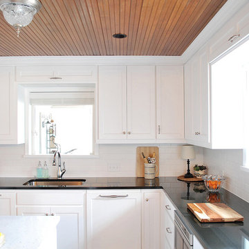 Tray divider door next to dishwasher panel