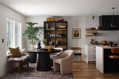 Example of a transitional dining room design in San Francisco