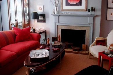 Transitional living room photo in Cleveland