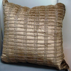 Glitzy Beige Pillow - Decorative Pillows