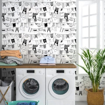 Wallpaper installation Laundry Room in Garland