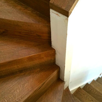 Engineerd Oak Floor Installation and Stair cladding Notting Hill, London