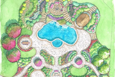 Paradise Pool Planting Design by Garden Artisans LLC