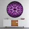 Abstract Purple Thorn Flower Oversized Modern Metal Clock, 36x36