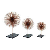 Metal 3D Copper Star Decor, 3-Piece Set, 10", 13", 17"