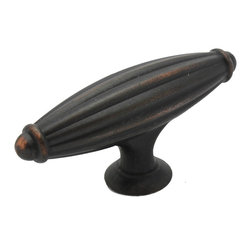 GlideRite Hardware - 2.5" Fluted Cabinet Knob Oil Rubbed Bronze - Cabinet And Drawer Knobs