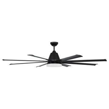 Craftmade 72" Wingtip Ceiling Fan With Blades, Flat Black