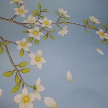 Oriental silk wallpaper in China-Details
