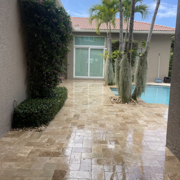 Luxury Travertine Pool Deck Renovation in the Treasure Coast, FL