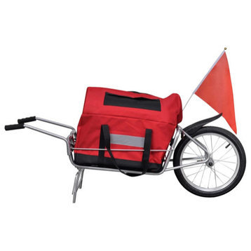 vidaXL Bike Trailer One-wheel with Storage Bag Single Wheel Cargo Trailer
