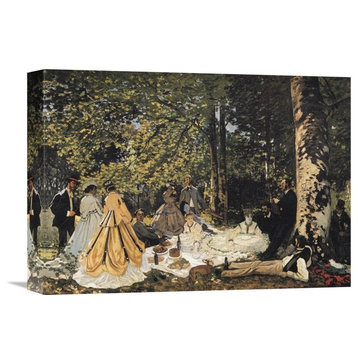 "Study For The Picnic Lunch 1865" Canvas Giclee by Claude Monet, 16"x12"