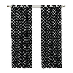 Royal Tradirion - Meridian Room Darkening Grommet Panels, 2PC, Black, 104"x84" - Curtains