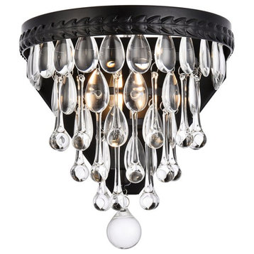 Nordic 1-Light Wall Sconce in Black & Clear