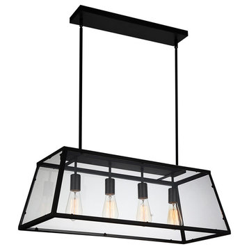 Alyson 4 Light Down Chandelier With Black Finish