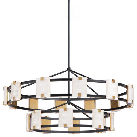 Maxim 39538CY Radiant 2 Light 42"W LED Ring Chandelier - Black / Gold Leaf