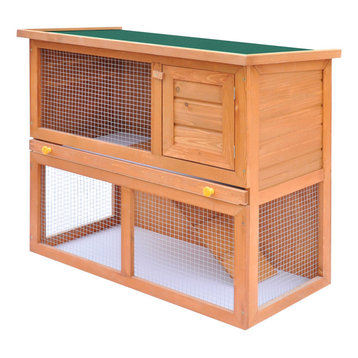 VidaXL Outdoor Rabbit Hutch Small Animal House Pet Cage, 1 Door Wood