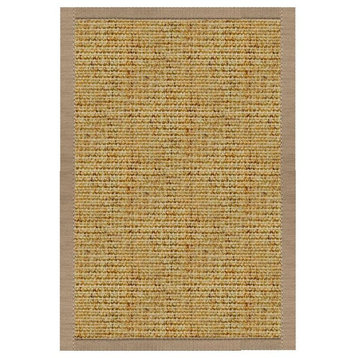 Spice Sisal Rug with Pistachio Shell Cotton Border, 12x15, Wide