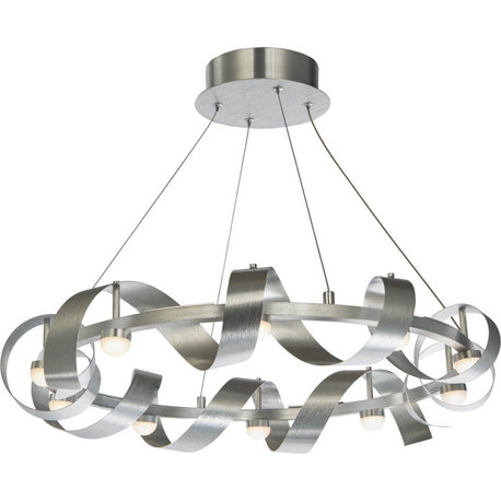 Rolling Hills Chandelier - Brushed Aluminum, 10