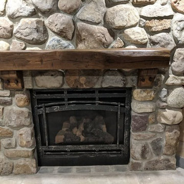 Custom wood fireplace mantels shelves