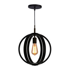 Woodbridge Lighting Celestial 1-Light Wood Pendant, Medium Wenge