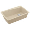 Karran Drop-In Quartz 34" 1-Hole Single Bowl Kitchen Sink, Bisque