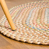 Roxbury Indoor Outdoor Braided Rug Straw / Natural Multi RB59 , 5' X 8' Oval