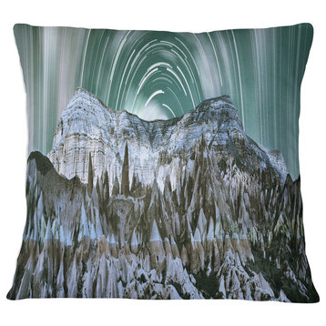 Cappadocia Valley Panoramic View Landscape Printed Throw Pillow, 18"x18"