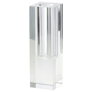 Modern Crystal Square Bud Vase for Flowers, Small