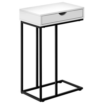 Monarch Specialties 25"H, Black, Silver Metal Frame Accent Table