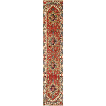 Pasargad Home Serapi Collection Hand-Knotted Wool Area Rug- 2' 8'' X 19' 7''