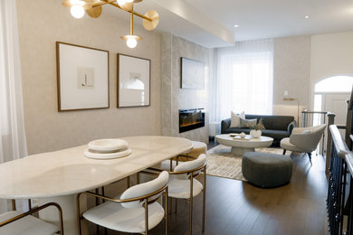 Example of a trendy dining room design in Toronto