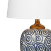 Ceramic Table Lamp in Navy & White Elegant Rustic Lighting