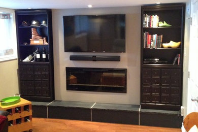 Inspiration for a contemporary basement remodel in Other