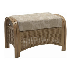 Manilla Rattan Footstool With Emily Floral Cushion