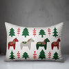 Christmas Donkey Pattern 14x20 Spun Poly Pillow