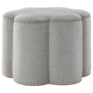 Rustic Manor Cielo Ottoman, Upholstered, Linen, Taupe