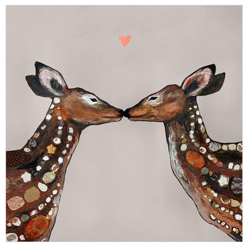 "Deer Love - Heart Neutral" Canvas Wall Art by Eli Halpin