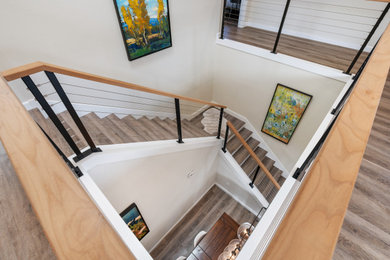 Inspiration for a modern staircase remodel in Portland
