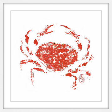 "Lucky Crab" Framed Painting Print, 18"x18"